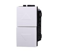 1 botón para subir, compatible con Bticino Living Light | Doble 1P + 1P 10A, blanco, mando a hombre presente, para serie civil