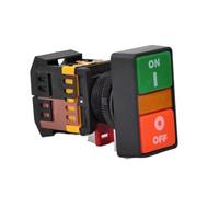 1 botón pulsador de encendido, apagado, arranque y parada con indicador luminoso, interruptor momentáneo rojo y verde