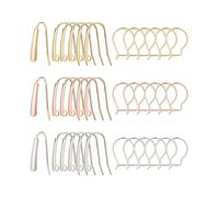 1 Box 80Pcs 40 Pairs Leverback Earring Hooks Real 18K Gold Plated Stainless Steel Round Lever Back Clasp Huggie Hoop French Ear Wire Leverbacks Hook