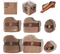 1 Box of 6 PCS Guo Xiao Niu Makeup Puff,Chocolate Color Quick Makeup Foundation Puff Set,Wet and Dry Foundation Sponge Cushion Puffs,Mini Powder Puffs Collection (1Box(6pcs))