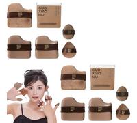 1 Box of 6PCS Guo Xiao Niu Makeup Puff, Guo Xiao Niu Cushion Foundation Puff, For Natural And Easy Makeup Soft Long-Lasting, Mini Powder Pu ff Collection (2PCS)