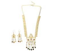 1 Bridal Set Women Sets Coin Tassel Necklace Earrings Fashion Jewelry For Bride Bridesmaid Wedding Prom Party Accessories