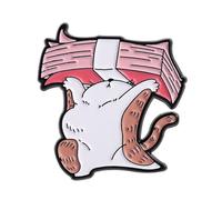 1. Broche caprichoso de aleación de metal para uso casual, chaquetas e ideas, regalo ligero para entusiastas de los gatos, talla única, como se describe