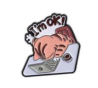 1. Broche caprichoso de aleación de metal para uso casual, chaquetas e ideas, regalo ligero para entusiastas de los gatos, talla única, como se describe