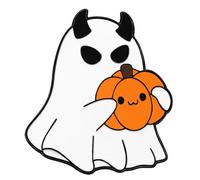 1. Broche de aleación de calabaza con espectros de Halloween para fiestas, disfraces, decoraciones de Halloween, espectres de calabaza, talla única, como se describe