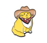 1 broche de gatito de dibujos animados amarillos, joyas creativas personalizadas, adecuado para diferentes tipos de ropa, sombreros, mochilas, Resina