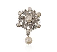 1 broche para mujer con forma de flor brillante con perlas de diamante, accesorios de joyería para boda, regalo de cumpleaños, creativo y exquisito, proceso profesional