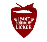 1 bufanda para perro con texto en inglés "I Can't Control My Licker Dog Bandana para perro nuevo regalo para cachorros (I Can't Control My Licker D)