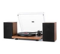 1 by One Tocadiscos Bluetooth con Sistema Hi-Fi con Altavoces de 36 vatios, Reproductor de Discos de Vinilo con Cartucho magnético Conector inalámbrico con Otro Dispositivos