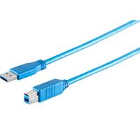 1 cable adaptador USB-A a USB-B, 3.0, azul, 5 m. Este cable USB estándar le permite conectar un disco duro externo al PC.