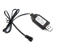 1 cable de carga USB para baterías Ni-Cd/Ni-MH/LiPo/LiFePo4, adaptador de enchufe SM-2 pines, salida de 7,2 V, se utiliza en RC Toys Car Tank Trucks Trains Boat (7,2 V)