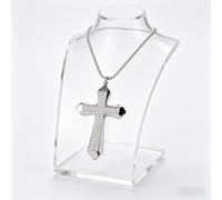 1 Cadena de Acero Inoxidable + Colgante de Aleación, Collar Largo para Mujeres/Hombres, Collar de Cruz Elegante y Lujoso, Regalo, Accesorio de Amor