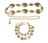 1 Cadena De Cintura Vintage Y 1 Pulsera Vintage, Cadena De Cintura De Metal De Moda, Cadena De Cintura Para Mujer, Accesorios De Ropa, Joyería Vintage, Cadena De Cintura Para Camisa