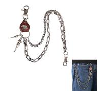 1 Cadena para pantalón de hombre, cadena para cartera, cadena de acero inoxidable, cadena punk para pantalón, llavero y accesorio decorativo para hombre (marrón)