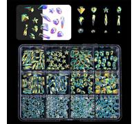 1 caja 3D Nails Charm Flatback GlasNails Rhinestones para mujeres uñas decoración uñas proyectos de arte embellecimiento artesanía