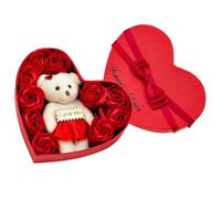 1 Caja Caja de Jabón Pétalos de Rosa, Flor de Baño, Obsequio Corazón 10 Rosas, Rojo, Jabón y Tela, Decoración del Hogar, San Valentín y Día Madre, para Madre