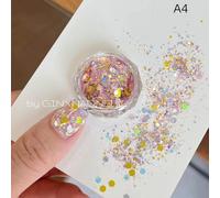 1 caja corazón estrella colorido uñas brillo dopamina 3D uñas arte encanto decoración joyería manicura accesorio