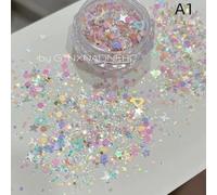 1 caja corazón estrella colorido uñas brillo dopamina 3D uñas arte encanto decoración joyería manicura accesorio