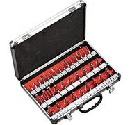 1 caja de 35 fresas para fresas para madera, fresas para ranurar de carburo de tungsteno con varilla, con caja.