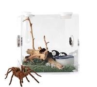 1 Caja de alimentación para Reptiles, contenedor de cría, Caja Transparente para hábitat de Reptiles Hecha de acrílico, para lagartos araña, Geckos, Caracoles, escarabajos, Caja de alimentación para,