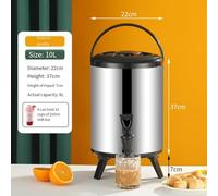 1 caja de bebidas aislada para camping, soporte para bebidas al aire libre, para viajes de camping, diseño fácil de limpiar, material apto para alimentos (plata de 10L)