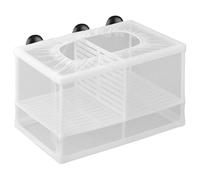 1 caja de cría para pecera, caja de cría de peces, separador de peces de bebé, para tanque con ventosas y partición, caja de aislamiento de peces, tanque de renacuajo para peces de bebé, camarones