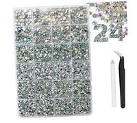 1 caja de diamantes de imitación de resina con parte trasera plana, decoración artística en 3 mm, 4 mm, 5 mm, 6 mm, varios tamaños, 10000 pastillas de diamantes de imitación