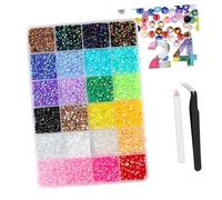 1 caja de diamantes de imitación de resina con parte trasera plana, decoración artística en 3 mm, 4 mm, 5 mm, 6 mm, varios tamaños, 10000 pastillas de diamantes de imitación de resina