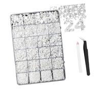 1 caja de diamantes de imitación de resina con parte trasera plana, decoración artística en 3 mm, 4 mm, 5 mm, 6 mm, varios tamaños, 10000 pastillas de diamantes de imitación