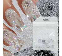 1 Caja de dijes para uñas con forma de lágrimas de sirena arcoíris, cuentas de burbujas de macaron para decoración de uñas de verano, decoraciones de uñas de vidrio semiesféricas Aurora-PT200-4