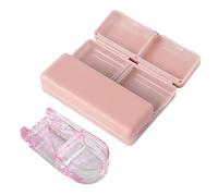 1 Caja De Medicamentos Portátil, 1 Cortador De Medicamentos, Caja De Medicamentos Plegable Magnética, Caja De Medicamentos Para 7 Días, Caja Dispensadora De Medicamentos