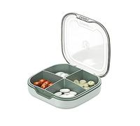 1 caja de píldoras, organizador de medicamentos para bolso,estuche diario de vitamina 4 días para viajes,PC+PP lindo suplemento semanal contenedor para bolsillo,portatil gomitas portátil, verde hierba