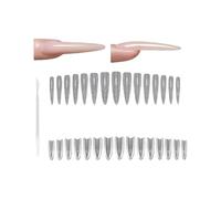 1 caja de puntas de extensión ovaladas de diseño cónico sin esfuerzo, no se necesitan herramientas, alargamiento instantáneo para estilos potenciadores ovalados de uñas cónicas extensiones formas