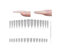 1 caja de puntas de extensión ovaladas de diseño cónico sin esfuerzo, no se necesitan herramientas, alargamiento instantáneo para estilos potenciadores ovalados de uñas cónicas extensiones formas