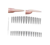 1 caja de puntas de extensión ovaladas de diseño cónico sin esfuerzo, no se necesitan herramientas, alargamiento instantáneo para estilos potenciadores ovalados de uñas cónicas extensiones formas