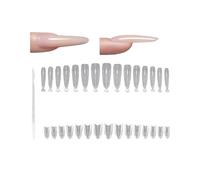 1 caja de puntas de extensión ovaladas de diseño cónico sin esfuerzo, no se necesitan herramientas, alargamiento instantáneo para estilos, potenciadores ovalados, uñas cónicas, extensiones de formas