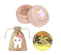 1 Caja De Ratoncito Pérez, 1 Moneda De Oro De Ratoncito Pérez, 1 Bolsa De Almacenamiento, Caja De Recuerdo De Dientes, Un Regalo Adecuado Para Niños En La Fase De Dentición.