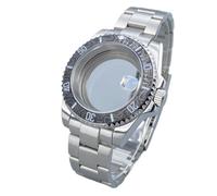 1 Caja de Reloj Plateada HN35 40 mm GMT/Sub con Bisel Cristal Zafiro 120 clics for Movimientos NH34/NH36, Accesorios, Esfera Fecha 28,5(Deep Green,Solid Back Cover)