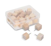 1 caja de tachuelas de madera para el pulgar alfiler de madera de múltiples formas con cabezas de madera y puntas de acero para tableros de corcho mapa fotos(#3)