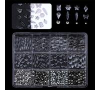 1 caja de uñas colgante para uñas 3D Flatback Nails Rhinestones Decoración de uñas de cristal Profesional Artesanía Nail Art Supplies