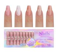 1 Caja De Uñas Postizas Artificiales Cubierta Sobre Prensa Desnuda Puntas Gel Francés Suministros Manicura