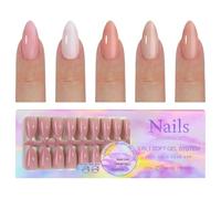 1 Caja De Uñas Postizas Artificiales Cubierta Sobre Prensa Desnuda Puntas Gel Francés Suministros Manicura