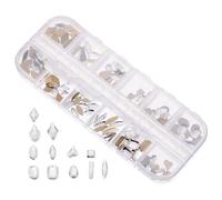 1 caja Gemas de Imitación para Manicura DIY, Surtido Multiforma de metal | Apariencia Cristalina y Brillo, para Salón Profesional, Decoración Corporal y Uñas Postizas, 13x5x1cm