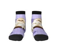 1 calcetines negros para adultos, unisex, suaves y acogedores, para deportes y uso casual, bonito estampado de mono dorado que no se ve y corte bajo, cálido en invierno, 2 Negro-1, Altoa única
