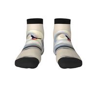 1 calcetines negros para adultos, unisex, suaves y acogedores, para deportes y uso casual, bonito estampado de cisne pequeño que no se ve y corte bajo, cálido en invierno, 2 Negro-1, Altoa única