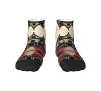 1 calcetines negros para adultos, unisex, suaves y acogedores, para deportes y uso casual, estampado aterrador de cuentos invisibles y corte bajo, cálidos para invierno, 2 Negro-2, Altoa única