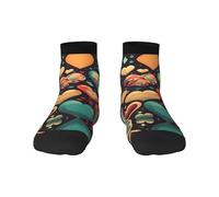 1 calcetines negros para adultos, unisex, suaves y acogedores, para deportes y uso casual, estampado de corazones coloridos que no se ven y corte bajo, cálidos para invierno, 2 Negro-1, Altoa única