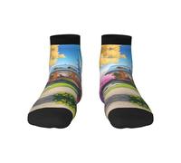 1 calcetines negros para adultos, unisex, suaves y acogedores, para deportes y uso casual, estampado de cuento de hadas de unicornio, invisibles y corte bajo, cálidos para invierno, 2 Negro-1, Altoa