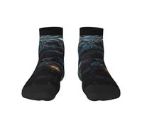 1 calcetines negros para adultos, unisex, suaves y acogedores, para deportes y uso casual, estampado de robot futuro, invisibles y corte bajo, cálidos para invierno, 3 Negro, Altoa única