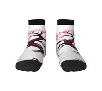 1 calcetines negros para adultos, unisex, suaves y acogedores, para deportes y uso casual, estampado de cerezos en flor de árbol, invisibles y corte bajo, cálidos para invierno, 3 Negro, Altoa única